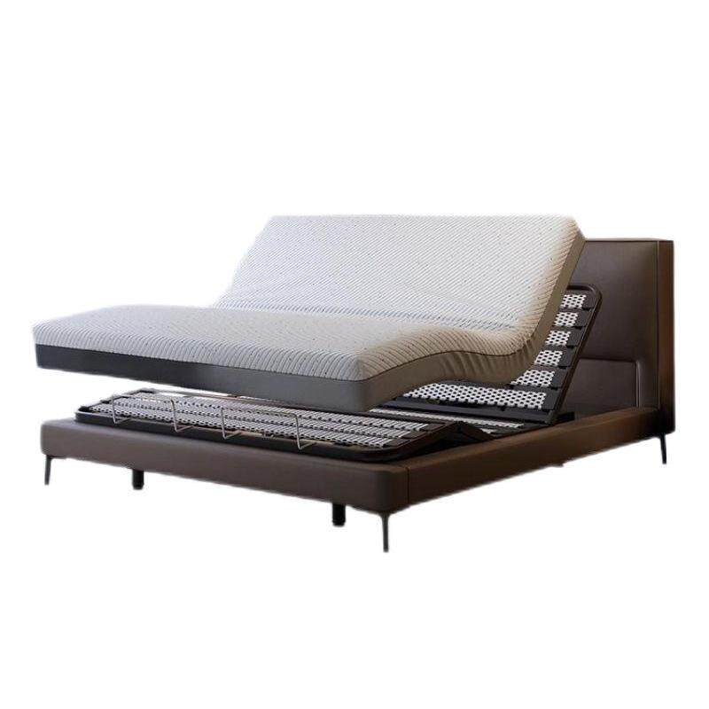 Electric Suspended Tofu Block Italian Leather Bed Bedroom Remote Control Multi-Functional Double Bed Intelligent Lifting Wedding Bed
