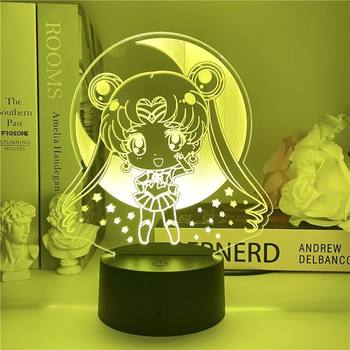 Usb Nightlight Sailor Warrior Day Man Doll Yummy Computer Desktop Decoration Room Atmosphere Light for Girls