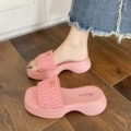 Pink-thick sole slippers (2cm)