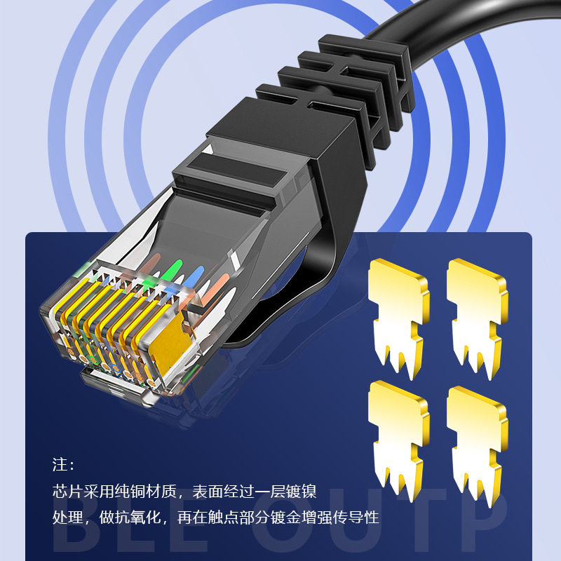 六类非屏蔽网线 CAT6类千兆成品网络跳线 RJ45室内电脑宽带网络线