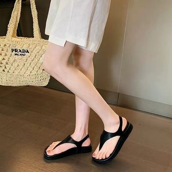 2025 Summer New Herringbone Retro Flip-Flops Vacation Casual Fashion Versatile Flats Niche Roman Style