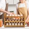 In-Stock Multi-Layer Egg Holder Cross-Border Wooden Egg Rack Egg Box Storage Rack Stackable Kitchen Egg Storage Rack