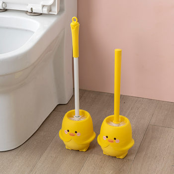 Toilet Brush for Home Use, Bathroom Cleaning Brush with Long Handle, Toilet Cleaning Set, Cartoon Toilet Brush