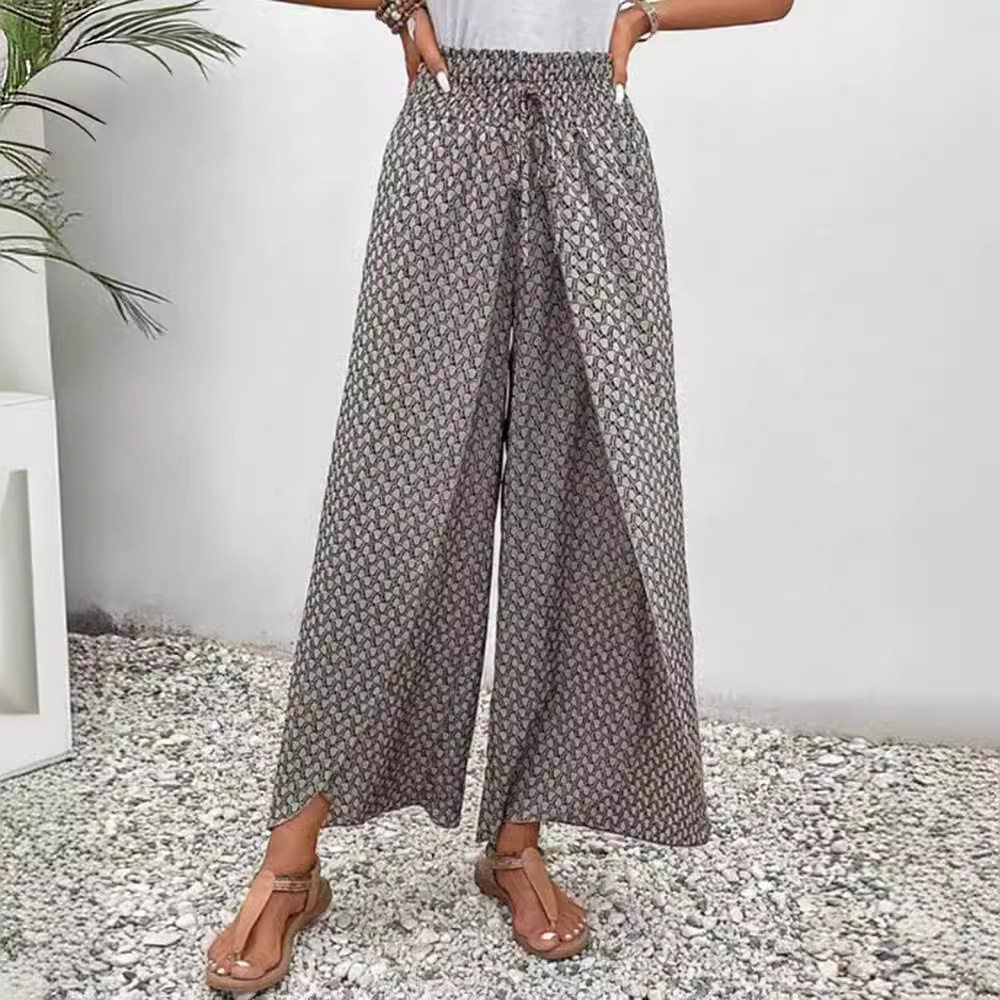 Womens Vintage Bohemian Wide Leg Trousers Loose Fit Urban Style Spring Fall Wholesale Available