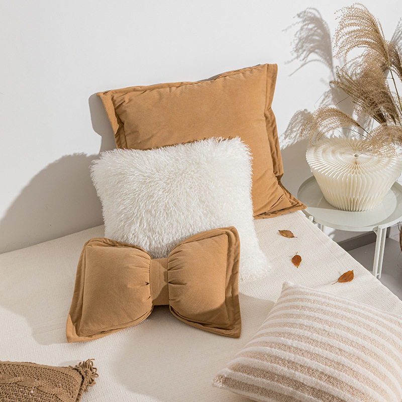 Modern Simple Sofa Pillow Living Room Light Luxury Pressurized Bedside Cushion Corduroy Sofa Pillow Pillow Case Wholesale