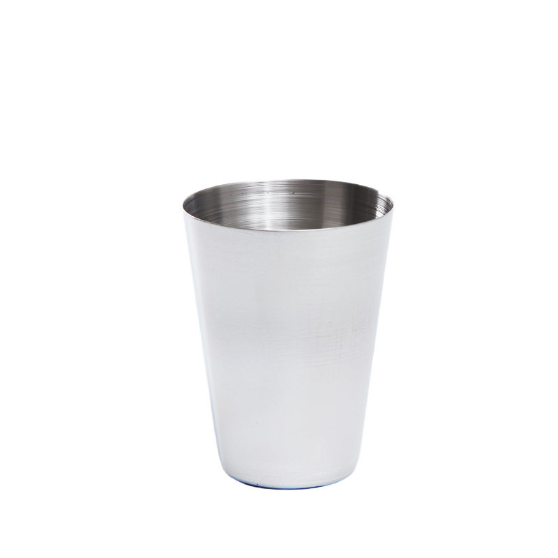 Cross-Border Stainless Steel Beer Mug, Curled Wine Glass, High-End Water Glass, Spirit Glass, Condiment Cup, Printed Logo Wholesale