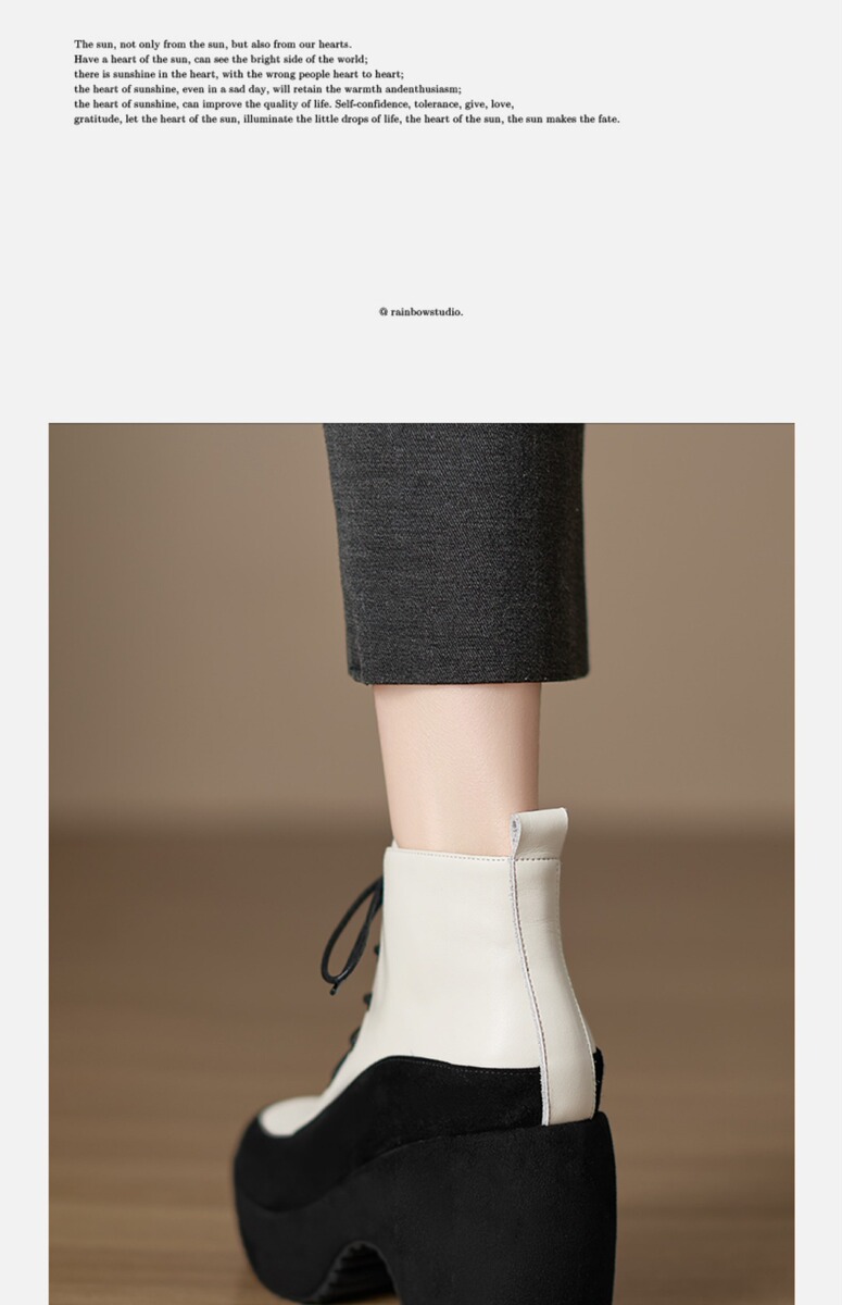 Boot nữ cổ thấp gót siêu cao 9cm đế dày phong cách thanh lịch — màu đen, trắng
