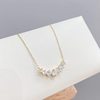 Smile Necklace Women's New Shiny Imitation Moissanite Zircon Pendant Necklace Fashion Light Luxury High-end Elegant Jewelry
