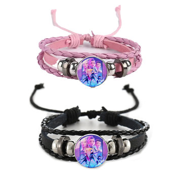 Hunter Witch Group Cross-Border Bracelet Time Gemstone Bracelet Pink Black Fashion Versatile Bracelet Foreign Trade Hand Jewelry Wholesale