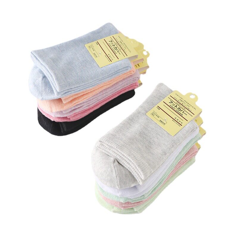 严选纯色棉袜子春秋冬糖果色女士棉袜中筒地摊女袜地板袜厂家直销