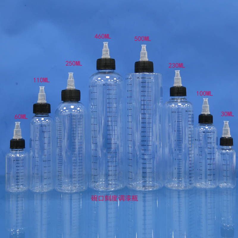 ฝาครอบหัวฉีดทรงชามแบบมีสเกล สำหรับซ่อมรอยขีดข่วนบนรถยนต์ ขวดน้ำมันสี ขวดหยดสีพร้อมสเกล ใช้มือบีบ