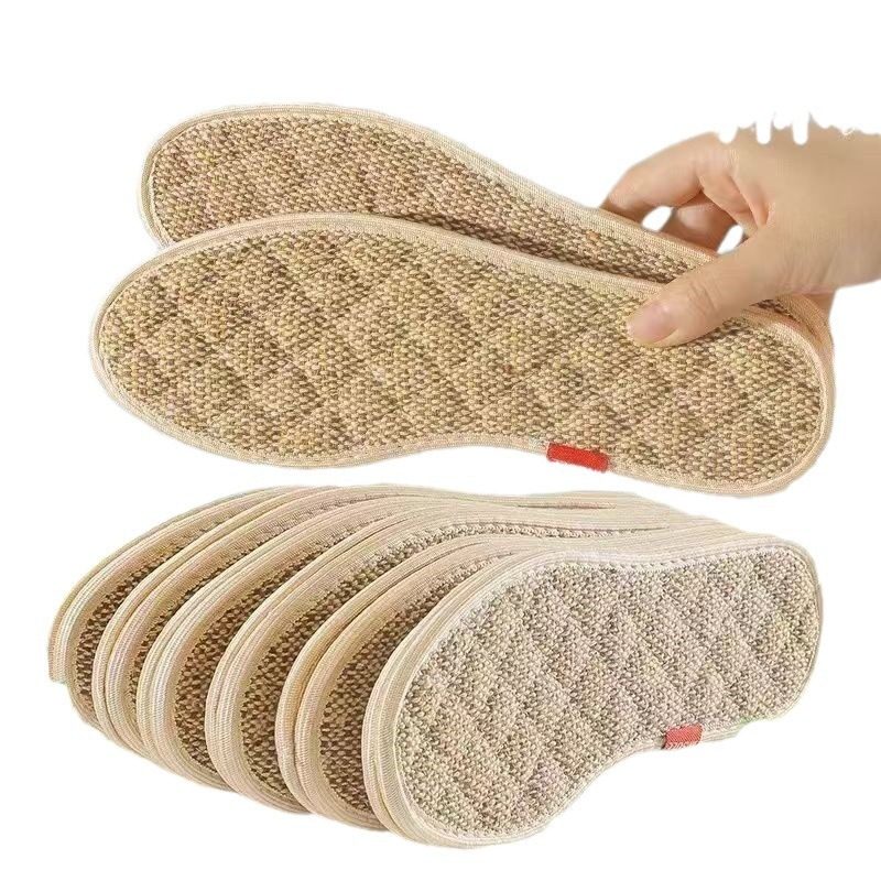 wormwood linen insole summer anti-odor net smell breathable sweat-absorbent fragrance men's and women's washable sneaker insoles