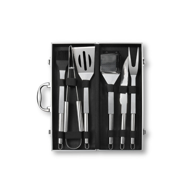 Amazon Hot Outdoor BBQ Tools Set Six-piece Baking Aluminum Box Set Overseas Direct Selling