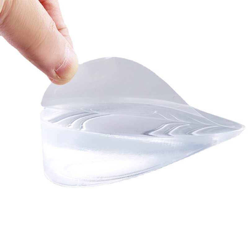 Factory Direct Supply Silicone Elastic Heel Pad Heightening Insole Massage Non-Slip Silicone Unisex Inner Heightening Insole