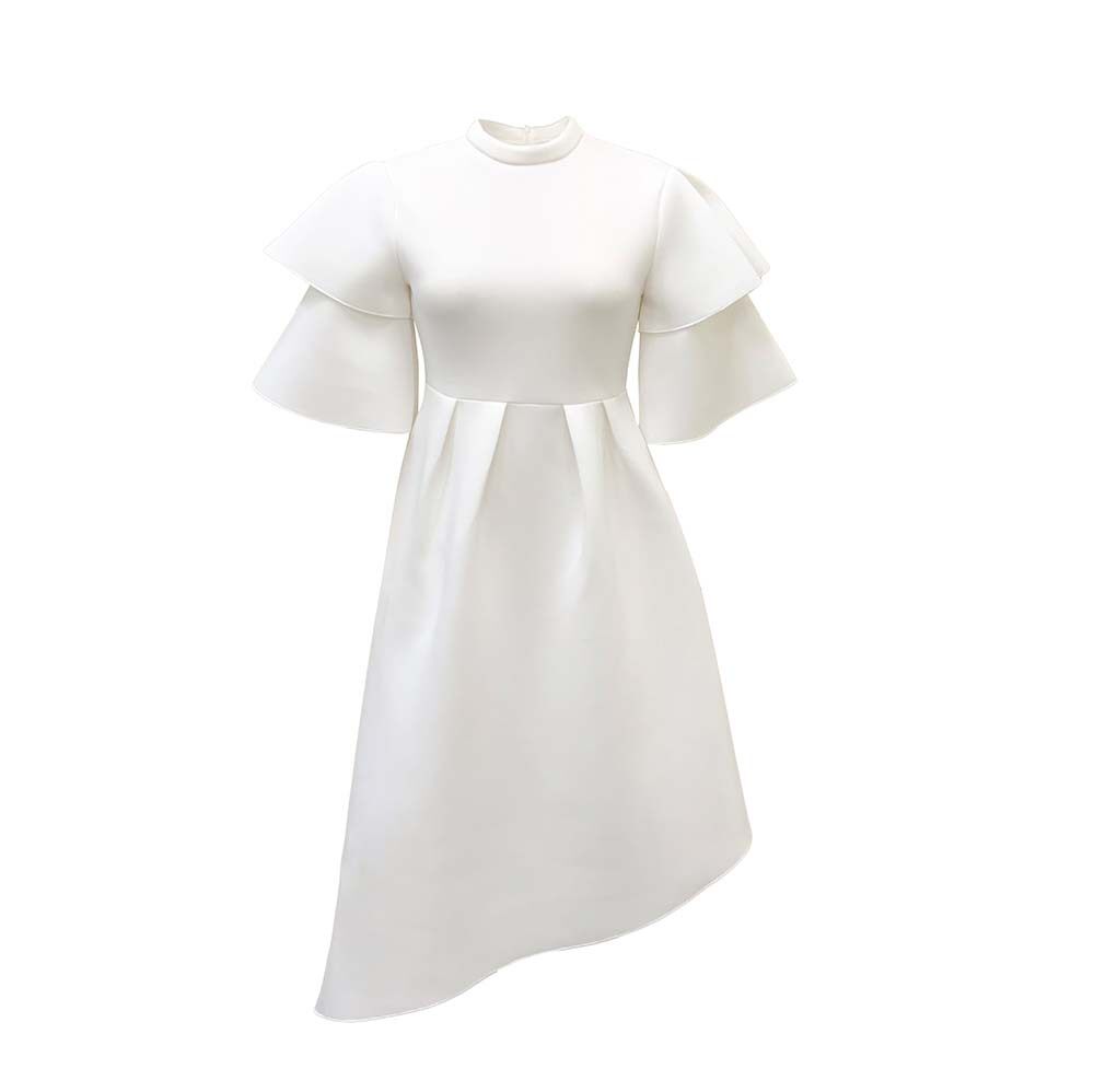 Plus Size Womens A Line Dress Solid Color Double High Neck Elegant Style Perfect for Evening Parties Wholesale