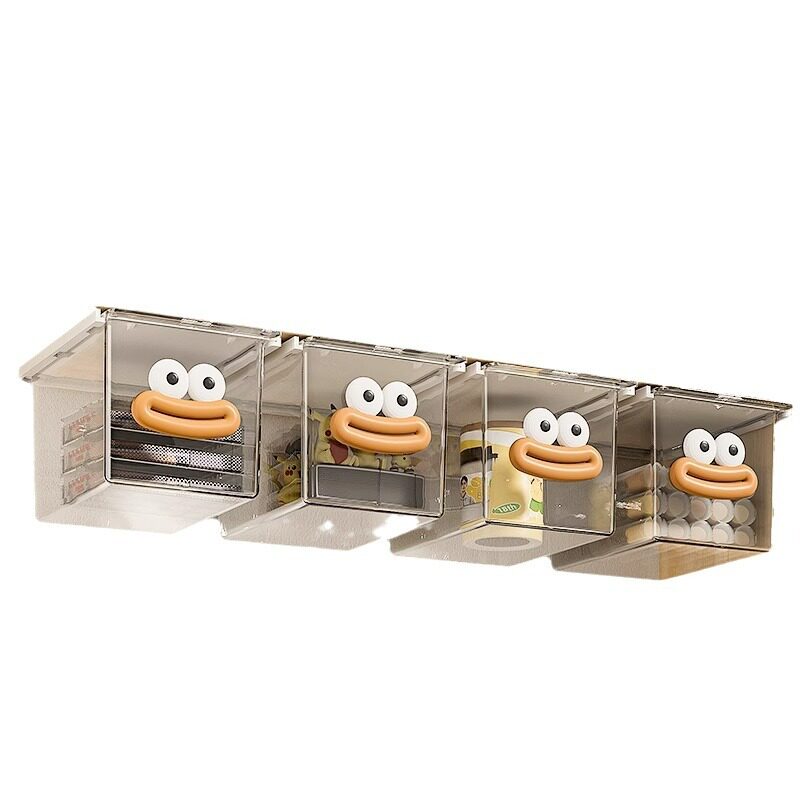 Cartoon Small Box Storage Box with Lid Cute Wall Hanging Transparent Dustproof Box Multi-functional Large Capacity Household