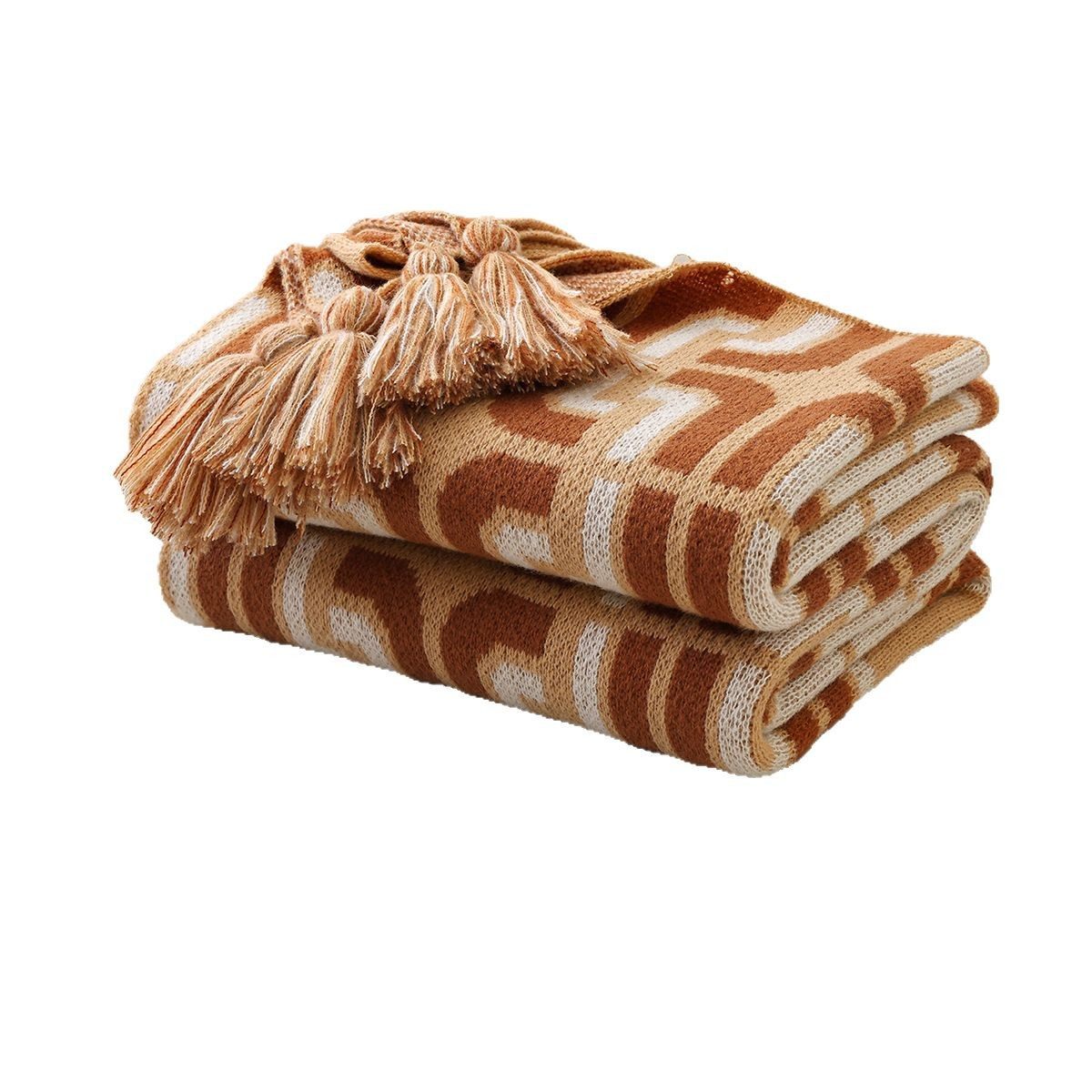 New Bohemian Style Knitted Blanket Four Seasons Nap Air Conditioning Blanket Car Homestay Sofa Decorative Blanket