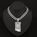 Silver pendant with cuban chain 20inch