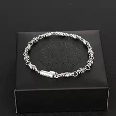 Ch Crow Star Thai Silver Retro Switch Cross Bracelet Personalized European and American Classic Hip-Hop Punk Style Bracelet