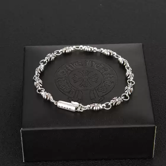 Ch Crow Star Thai Silver Retro Switch Cross Bracelet Personalized European and American Classic Hip-Hop Punk Style Bracelet