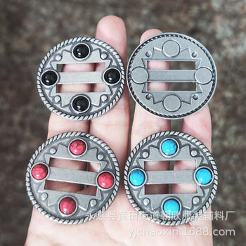 DIY Western Style Leather Rope Buckle Decorative Buckle Retro Handmade Leather Accessories Bag Strap Decorative Buckle Belt Luggage Buckle