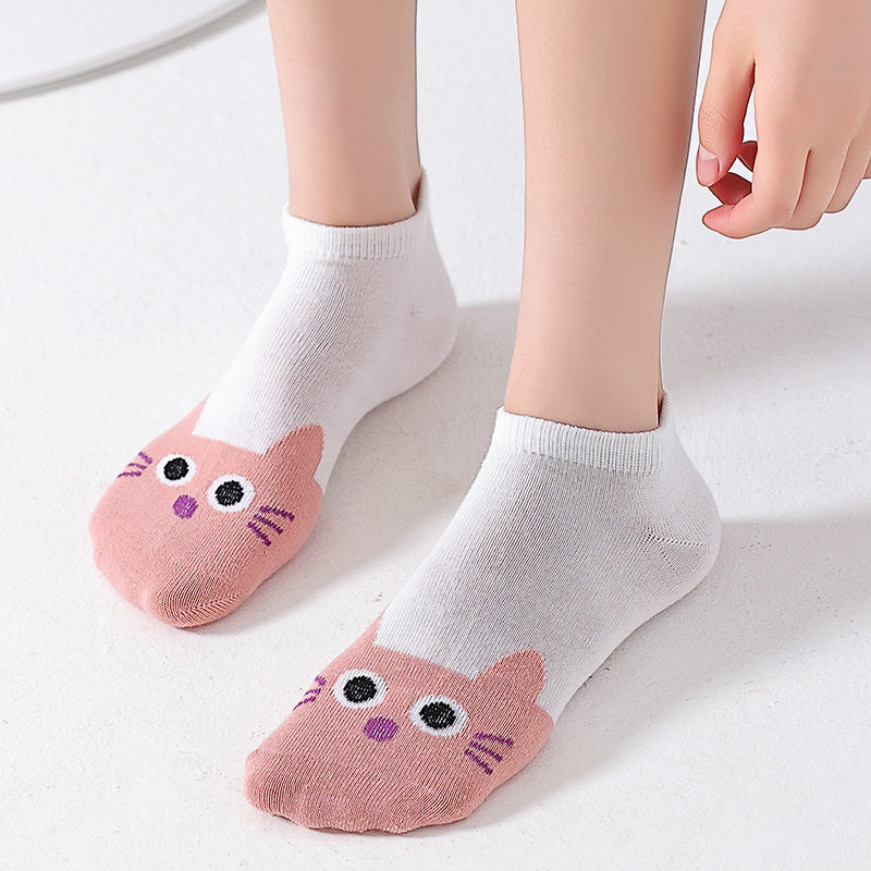袜子女卡通短袜可爱动物运动女袜春季潮流船袜不掉跟隐形女士棉袜