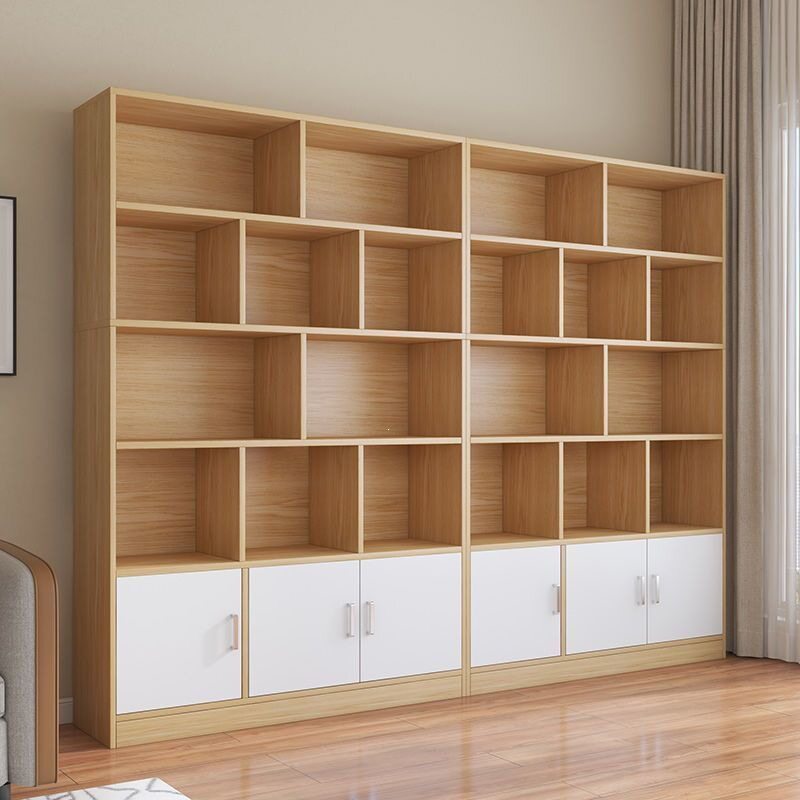 ตู้หนังสือตั้งพื้นสำหรับบ้าน ที่เก็บของในห้องนั่งเล่น ตู้เก็บของแบบเปิด ตู้เอกสารสำนักงาน ตู้ตารางแบบผสมผสานได้อย่างอิสระ