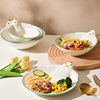 Cartoon Ceramic Dishes Tableware Household Children's Tableware Internet Celebrity Personalized Dishes Cute Duck Dishes Set
