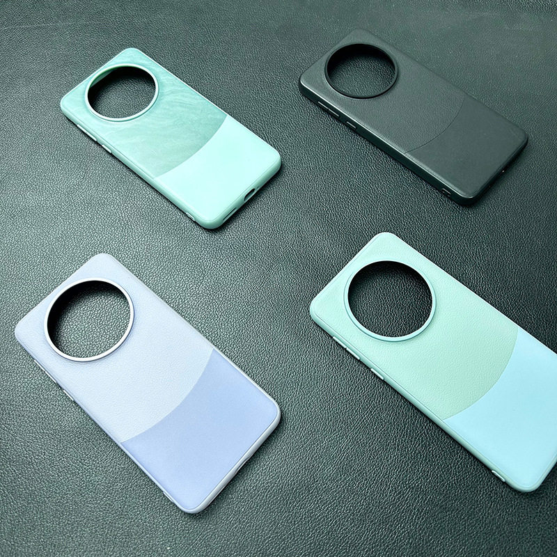 Huawei Mobile Phone Case Wholesale Suitable for Mate60 Simple Color Matching Protective Cover Mate60Pro Plain Leather All-Inclusive Anti-Fall