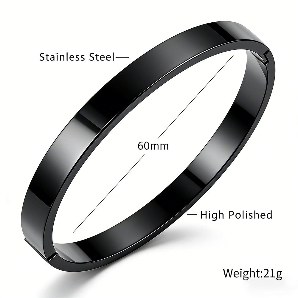 真空电镀通体钛钢时尚光面手镯百搭气质高级感配饰钛钢手镯工厂价