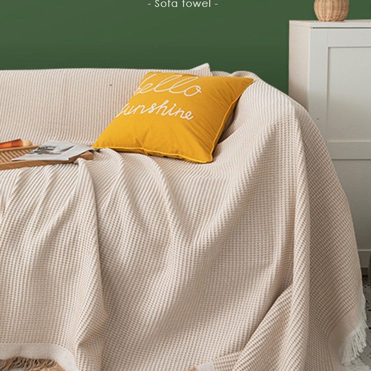 [Cross-border wholesale] Nordic pure color Four Seasons cotton blanket simple cushion ins style sofa Towel fashion lunch break blanket