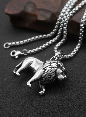 朋克嘻哈挂件项链吊坠钢男女雄狮