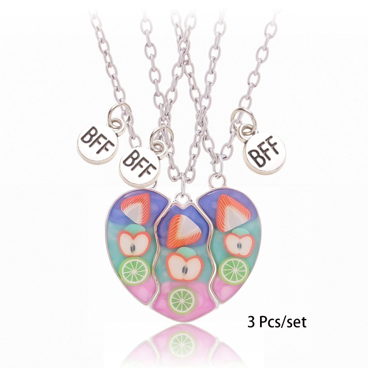 厂家供应儿童项链海豚滴油创意磁铁拼接爱心项链 拼接爱心礼物