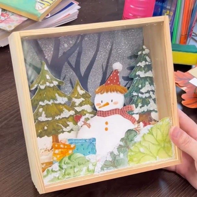 hollow acrylic specimen stereo photo frame decoration table diy new creative hand mounted display pine gift box