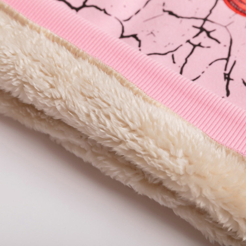 Haut doublé polaire fille hiver et automne, sweat à capuche enfant coton manche longue