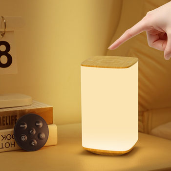 Remote Control Touch Night Light Rgb Color Ring Color Selection Atmosphere Light Timing Bedside Lamp Stepless Dimming Table Lamp USB Charging