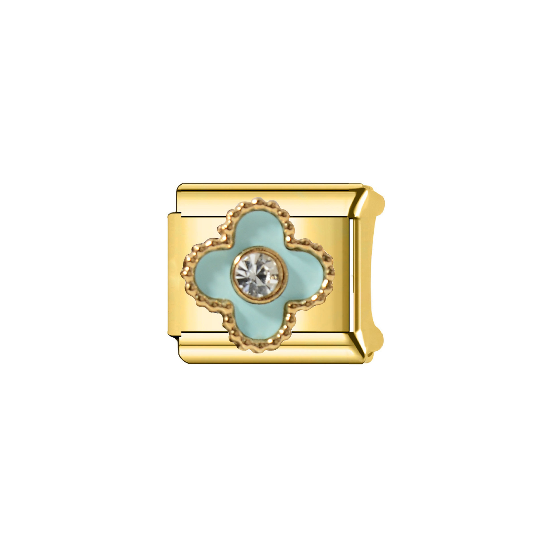 Amazon Cross-border New Four-leaf Clover Series Multi-color Full Diamond Flash Stainless Steel Free Combination Module Bracelet