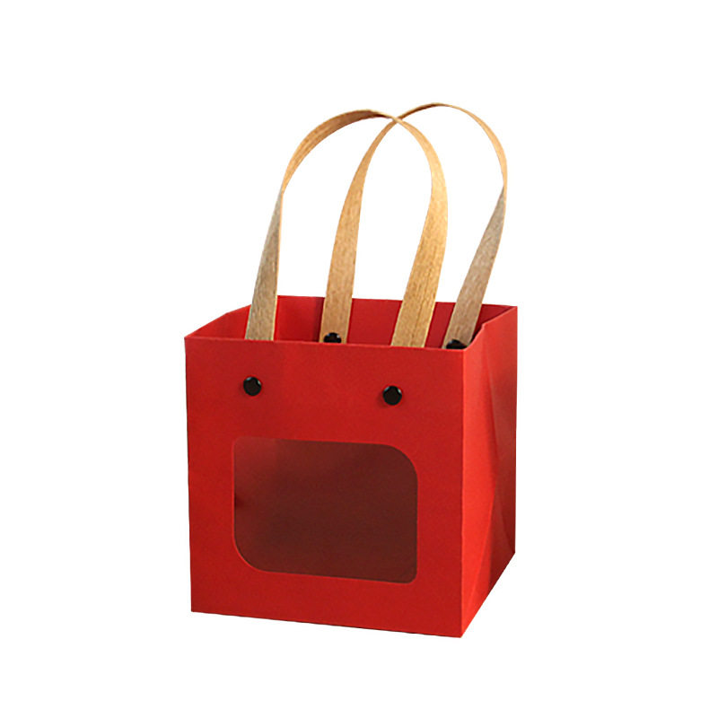 Valentine's Day Open Window Gift Bag Packaging Bag Candy Gift Children's Fortune Portable Gift Box Paper Bag Packaging Box Empty Box