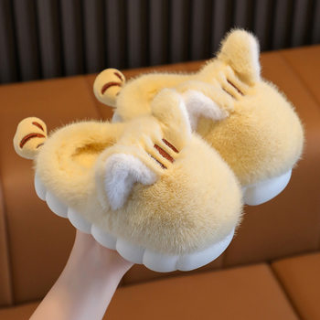 Children's Cotton Slippers, Cute Kittens, Warm and Thickened Soft Soles, Plush Cotton Shoes for Boys and Girls, Factory Dropshipping
