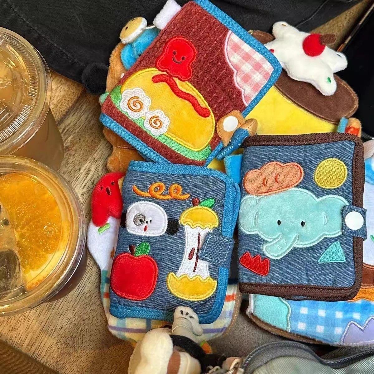 CHARHP & KEJNT Official genuine goods Cute Canvas Short Wallet Small Card Bag Coin Purse Cartoon Clutch