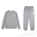 Gray round neck leggings-suit