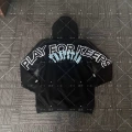 White text on black background
