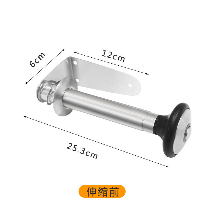 Stainless Steel Wall-Mounted Retractable Paper Towel Holder, No-Drill Household Kitchen Cling Film Roll Paper Rack, Storage and Organization Tool