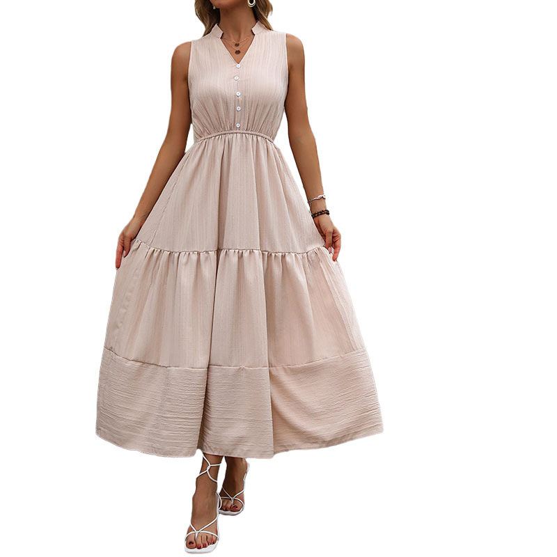 Summer Casual Dress Elegant Solid Color Slim Fit Suitable for Various Occasions Wholesale Available