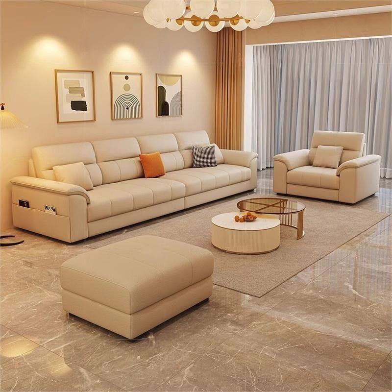 新款法式奶油风科技布小户型沙发客厅现代简约直排三人位布艺组合