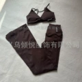 Tan bra and pants suit