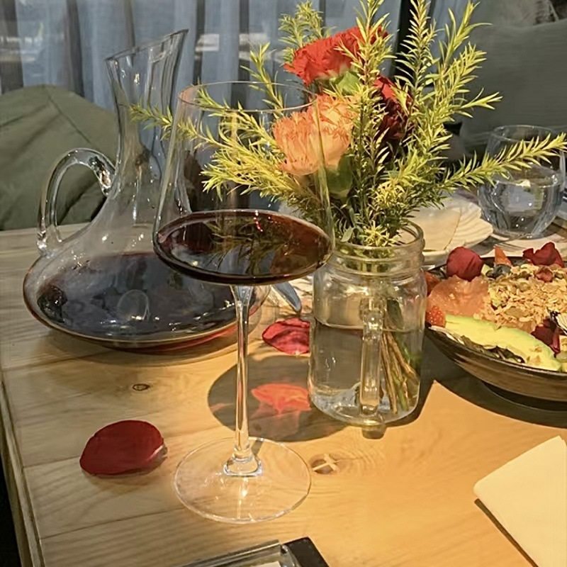 Square Red Wine Glass suit European Luxury High-end Crystal Glass Wine Glass Burgundy Goblet 450ml