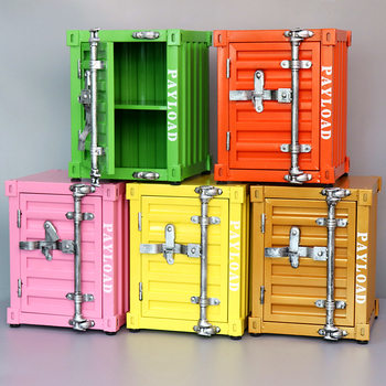 Industrial Style Container Bedside Table Iron Cabinet Retro Storage Cabinet Bedside Table Metal Storage Cabinet Iron Small Cabinet