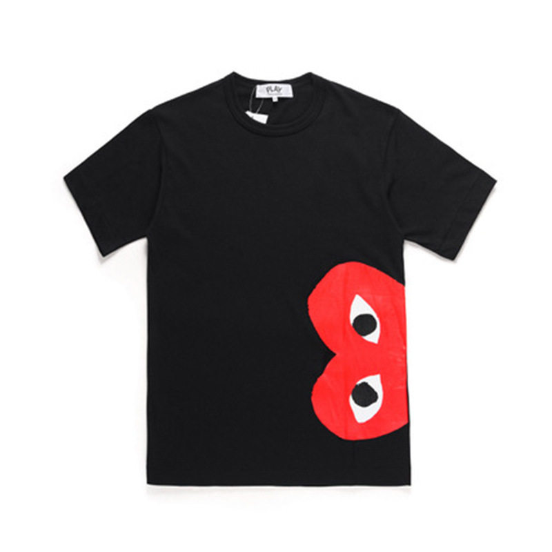 Japanese trendy brand T-shirt Chuanjiu play love pure cotton short-sleeved embroidered small red heart men and women couple parent-child outfit Baoling