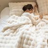 Tuscan Blanket Imitation Rabbit Bubble Fleece Double-Sided Thickened Office Nap Blanket Sofa Fluffy Nordic Style